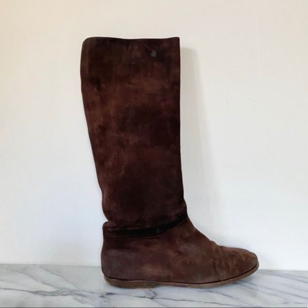 GUCCI Vintage Brown Suede Knee Boots Size 36.5/6.5